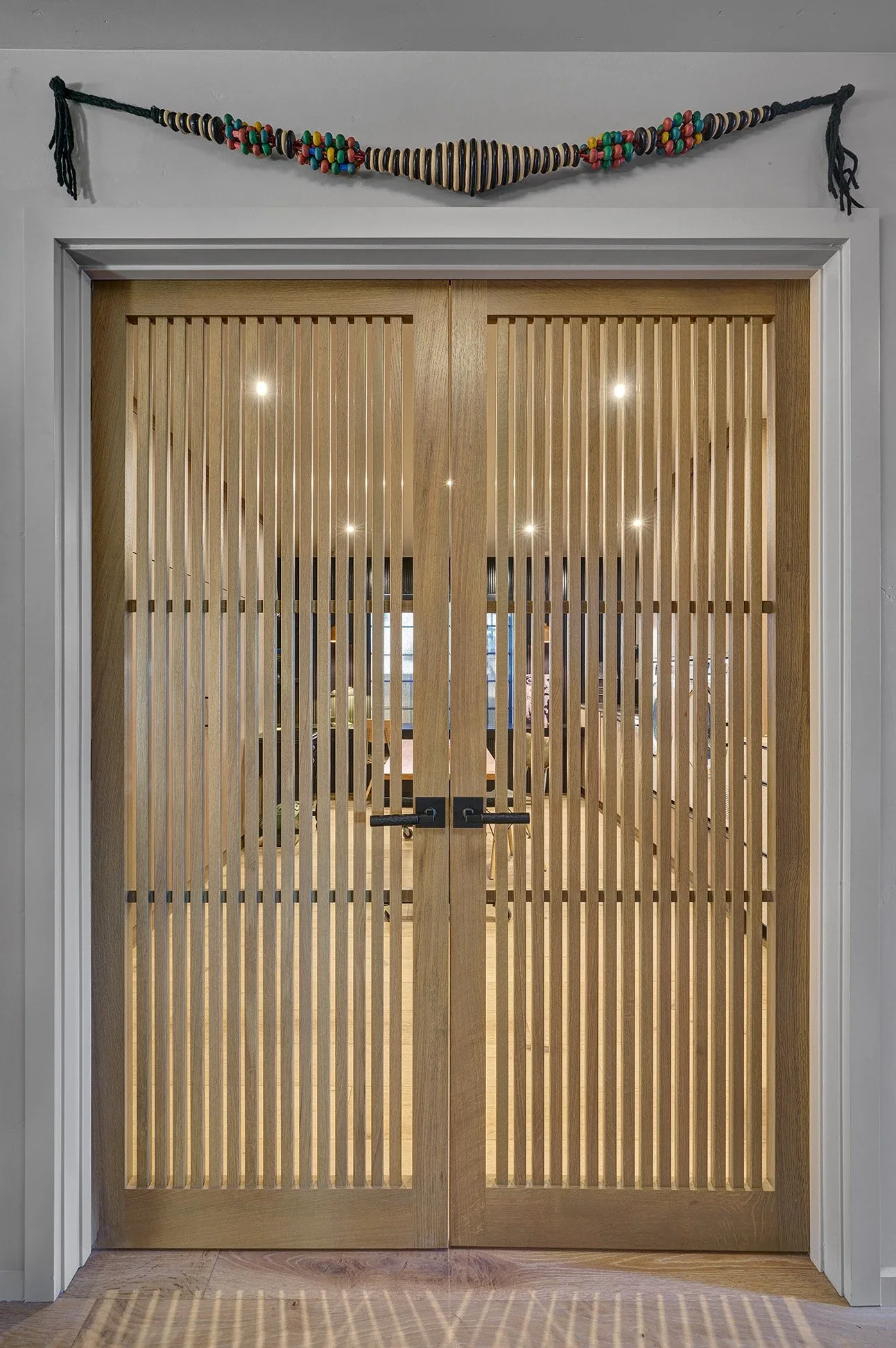 Craft, laundry, office, slatted wood doors